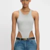 High leg bodysuit in grey marl