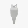 High leg bodysuit in grey marl