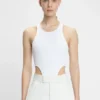 High leg bodysuit in white