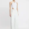 High leg bodysuit in white