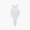 High leg bodysuit in white