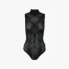 High neck bodysuit in black