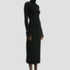 Button midi skirt in black