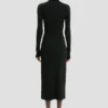 Button midi skirt in black
