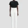 High-rise slim jean in washed white