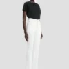 High-rise slim jean in washed white
