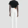 High-rise slim jean in washed white
