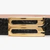 Jumbo dorian belt in black croc embossed calf leather