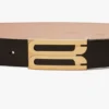 Jumbo dorian belt in black glossed leather