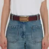 Jumbo dorian belt in burgundy leather