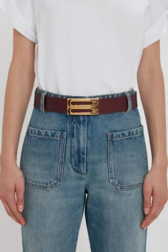 Jumbo dorian belt in burgundy leather