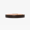 Jumbo dorian belt in chocolate croc embossed leather