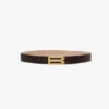Jumbo dorian belt in dark brown croc embossed leather
