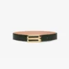 Jumbo dorian belt in dark forest croc embossed leather