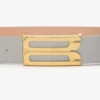 Jumbo dorian belt in magnesium shiny leather