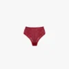 Lace monogram knicker in poppy red
