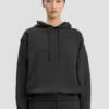 Logo embroidered hoodie in black