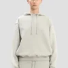Logo embroidered hoodie in grey marl