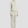 Logo embroidered hoodie in grey marl