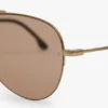 Metal pilot sunglass in gold blue