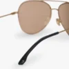Metal pilot sunglass in gold blue