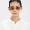 Metal sunglasses in gold honey havana