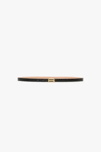 Micro dorian belt in black shiny leather