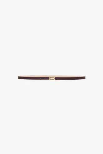 Micro dorian belt in burgundy leather