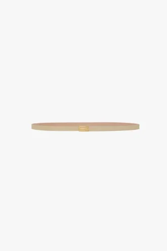 Micro dorian belt in ivory grained leather
