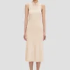 Mira midi dress in sandstone