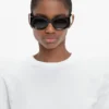 Monogram detail sunglasses in black