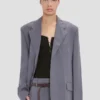 Notched lapel jacket in flint
