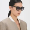 Oversized acetate sunglasses in black