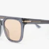 Oversized acetate sunglasses in transparent blue