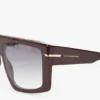 Oversized flat top frame in burgundy