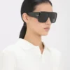 Oversized soft square acetate frame in black
