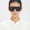 Oversized soft square acetate frame in black