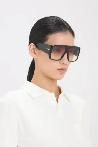 Oversized soft square acetate frame in blue