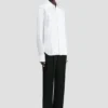 Pin tuck shirt in white