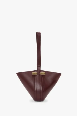 Portofino dia clutch in burgundy leather