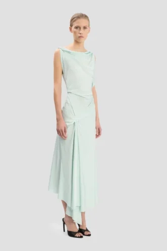 Posy midi dress in aquamarine