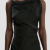 Posy midi dress in black