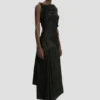 Posy midi dress in black