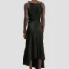Posy midi dress in black