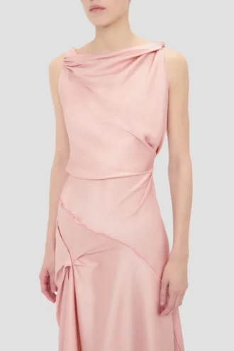 Posy midi dress in dusty pink
