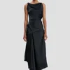 Posy midi dress in navy