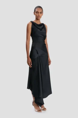 Posy midi dress in navy