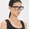 Sculpted flat top frame in black