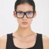 Sculpted flat top frame in black