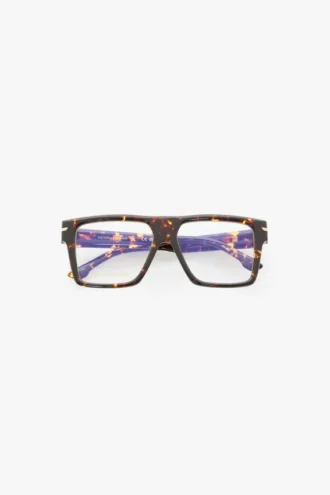 Sculpted flat top frame in havana